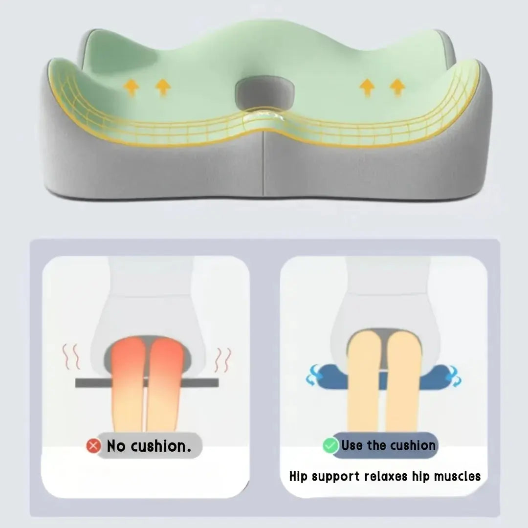 coussin ergonomique coccyx pour soulager le mal de dos et améliorer la posture